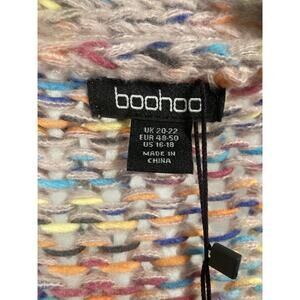 Boohoo Multicolored Chunky Knit Pink Cardigan- US 16-18